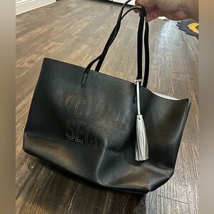 Victoria’s Secret black leather tote